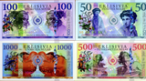 Eklisivia, 50 - 1000 Nulas, Set 4 PCS Banknotes, 2016, UNC Original Polymer Fantasy Banknote for Collection