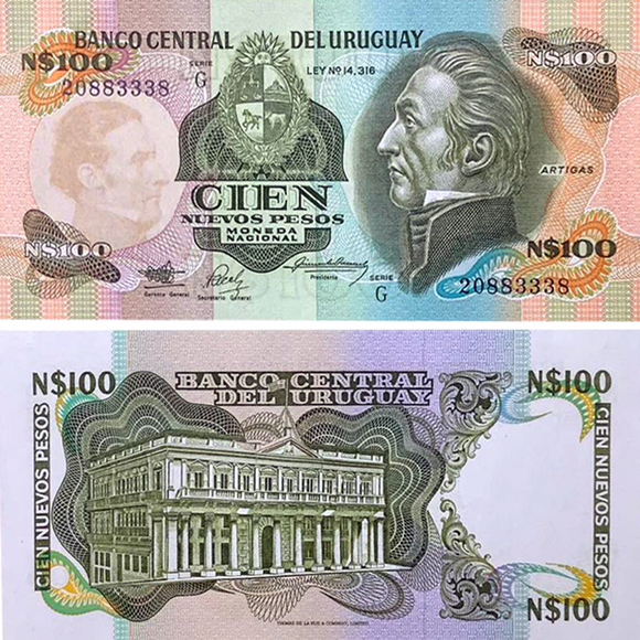 Uruguay, 100 Pesos,1987 P-62, UNC Original Banknote for Collection