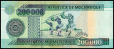 Mozambique, 200,000 Meticais, 2003, P-141, UNC Original Banknote for Collection