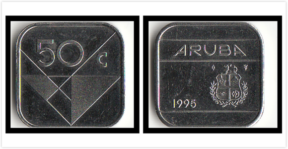 Aruba, 50 Cents, 1995, UNC Original Coin for Collection