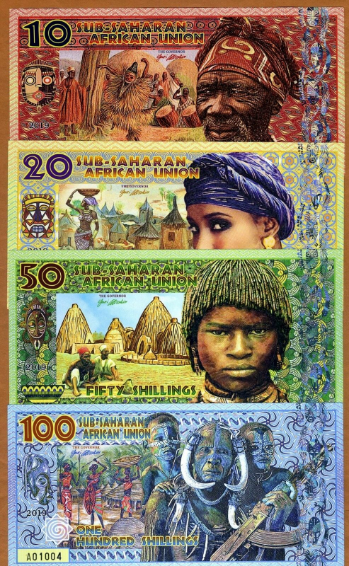 Angola, 10,20,50,100 Shillings, Set 4 PCS Banknotes, 2019, UNC Original Polymer Banknote for Collection