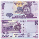 Malawi 20 Kwacha, Full Bundle 100 PCS banknotes, 2015-2017,  New, UNC original banknote