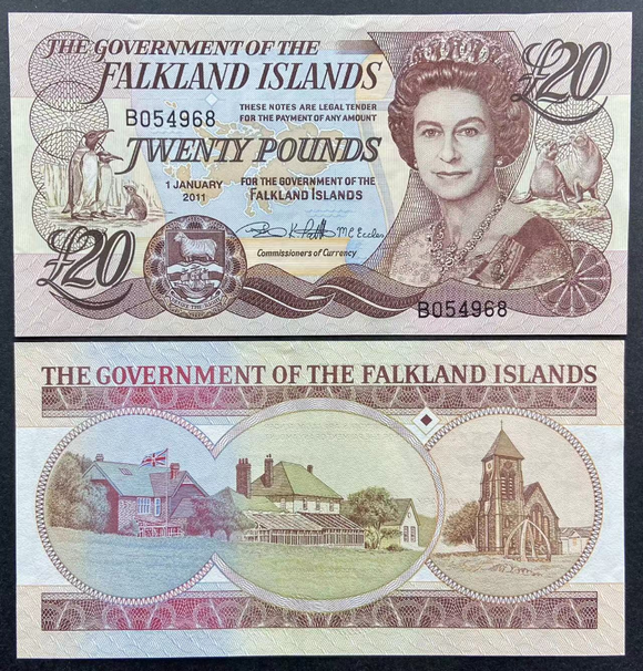 Falkland, 20 Pounds,  2011, P-19, UNC Original Banknote for Collection