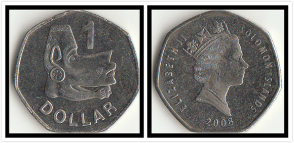 Solomon Islands, 1 Dollar, 2008, AUNC Original Coin for Collection