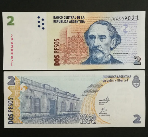 Argentina, 2 Pesos, 2002, P-352, UNC Original Banknote for Collection