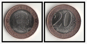 Angola 20 Kwanzas 2014 - Bimetallic coin - Queen Njinga / Mbande - UNC original
