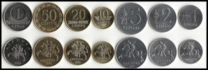 Lithuania set 7 PCS coins UNC original coin