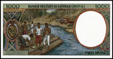 Central African States, 1000 Francs, 1999, P-302Ff, AUNC Original Banknote for Collection
