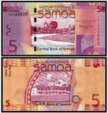 Samoa 5 Tala 2012 P-38 UNC Original Banknote