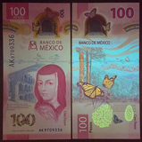 Mexico 100 Pesos, 2020 P-131, UNC Polymer Original Banknote for Collection
