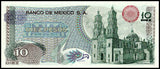 Mexico 10 Pesos 1969-77 P-63 UNC Original Banknote