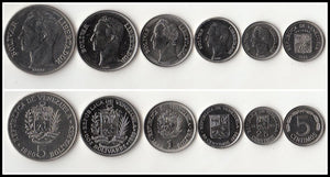 Venezuela set 6 pcs coins 1986-1990 random year , original UNC coin