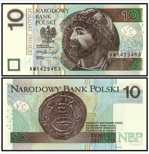 poland 10 Zlotych P-183 UNC Original Banknote 1 piece