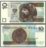 poland 10 Zlotych P-183 UNC Original Banknote 1 piece