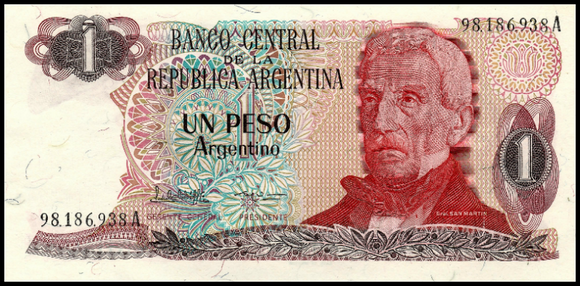 Argentina, 1 Peso, 1983-85 Random Year,  P-311,  UNC Original Banknote for Collection