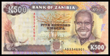 Zambia, 500 Kwacha, 1991, P-35, UNC Original Banknote for Collection