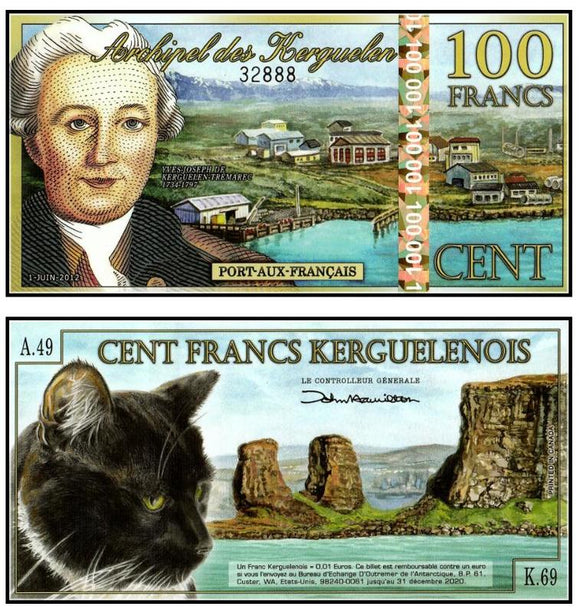 Kerguelen Island 100 Francs 2012 UNC Polymer original banknote