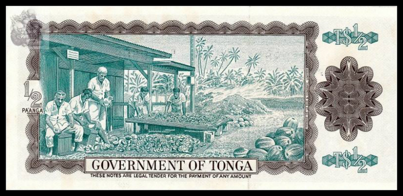 Tonga, 1/2 Paanga, 1983, P-18c, AUNC Original Banknote for Collection ...