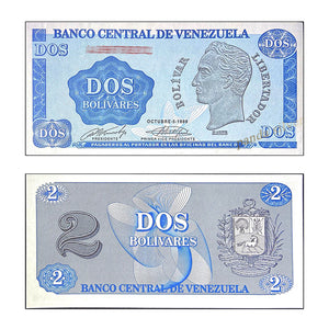 Venezuela 2 Bolivares,1989 P-69, UNC Banknote for Collection