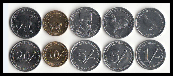 Somaliland Set 5 pcs Coins Original coin