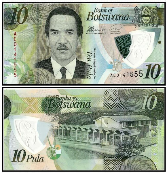 Botswana 10 Pula Polymer banknote 2018 UNC P-new