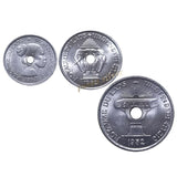 Laos 1952 Set 3 PCS Aluminium Coins, 10 20 50 ATT, Original Coin for Collection KM# 4 5 6
