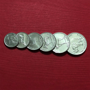 Eritrea Set 6 PCS Coins, 1991, Original Animal Coin for Collection