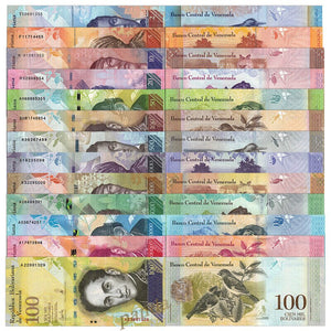 Venezuela Full Set 13 PCS, 2-100 500-20000 100000 Bolivares, 2007-2017, original banknote UNC world paper money