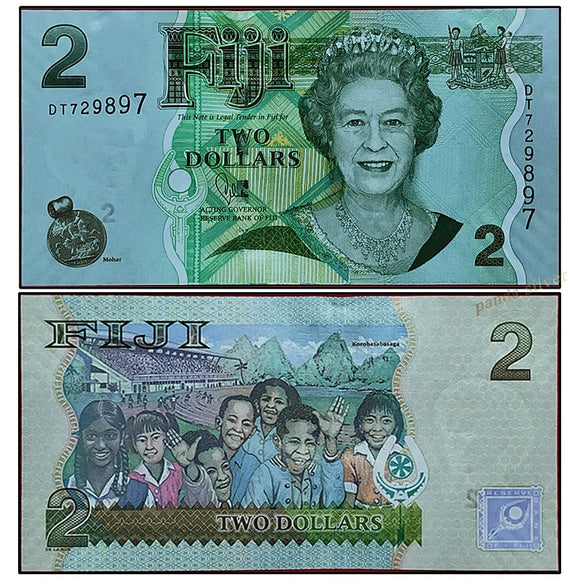Fiji 2 Dollars 2007-2012 P-109 banknote UNC Genuine Real original