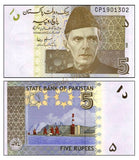 Pakistan 5 Rupees UNC original Banknote