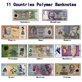 11 PCS Polymer Banknotes From Different Countries Lot Set , UNC Original Real Banknote