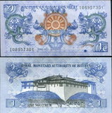 Bhutan 1 Ngultrum, Full Bundle (100 pcs) banknotes, P-27, UNC, Lot Pack original banknote