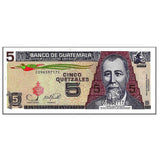 Guatemala 5 Quetzales banknote 2006 P-110 UNC real original banknote , bank note