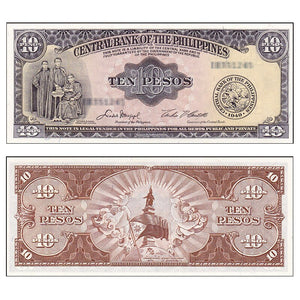 Philippines 10 Piso , 1949 , P-136e, UNC original banknote