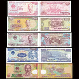 Vietnam Set 5 PCS (500+1000+2000+5000+10000 Dong) banknotes UNC original banknote
