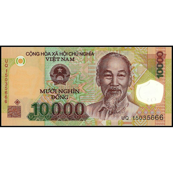 Vietnam Viet Nam 10000 Dong random year UNC original real Polymer banknote
