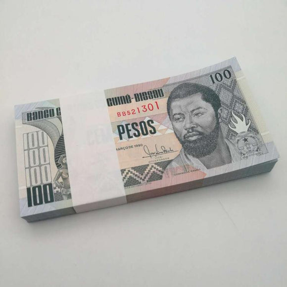 Guinea Bissau 100 Pesos , Full Bundle lot ( 100 PCS ) banknotes , 1990, P-11, UNC original banknote