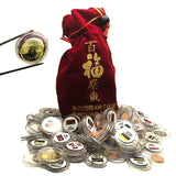 100 Coins from 100 different Countries , collect in red bag , Storage Capsules with flag , good for gift & collection,