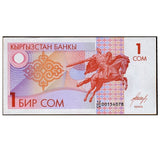 Kyrgyzstan 1 Som 1993. P-4, UNC original banknote