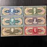 BRAZIL 1954-1962 set 6 pcs (1+2+5+10+50+100 Cruzeiros ) banknotes original banknote