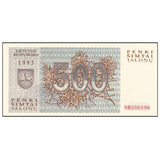 Lithuania 500 Talonu , 1993, P-46, UNC Original Banknote