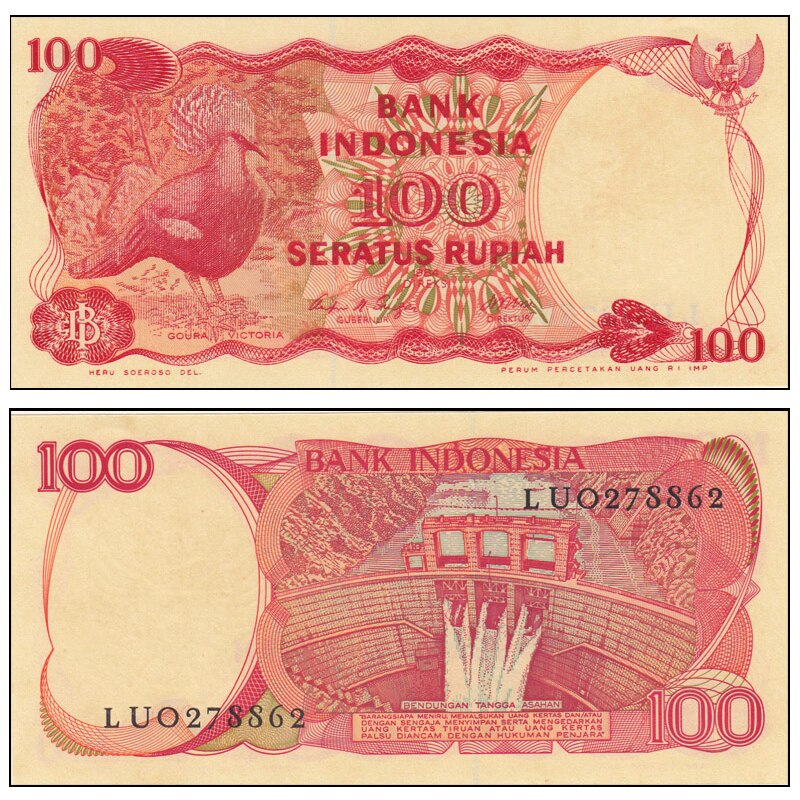 Indonesia 100 Rupiah 1984 , Original banknote , rare real world asia ...