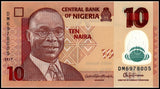 Nigeria 10 Naira , Full Bundle Lot (100 PCS),  2007-2017 random year , P-39 Polymer, UNC, Original banknote