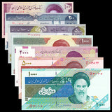 I-R, Set 7 pcs ( 100-10000 Rials ) Banknotes UNC Original Banknote