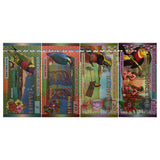 South Pacific, Set 4 PCS (5 10 20 50 Dollar ) Polymer Fancy Banknotes 2015-2016 UNC Original Banknote