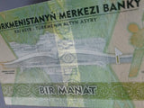 Turkmenistan 1 Manat , Full bundle Lot 100 PCS banknotes,  random year , P-NEW , UNC original banknote