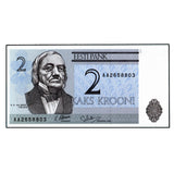 Estonia Estonian 2 Krooni random year UNC original banknote 1 piece