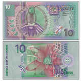 Suriname 10 Gulden, 2000, P-147, Bird, UNC original banknote