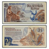 Indonesia 2.5 Rupiah 1961 P-79 UNC original Banknote