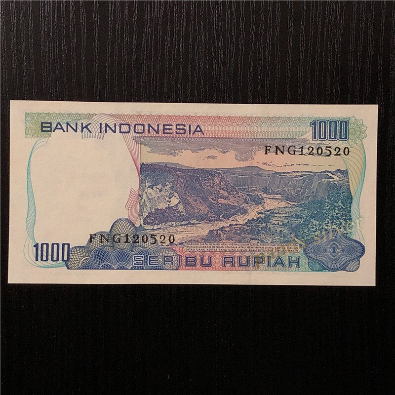 Indonesia 1000 Rupiah 1980 P-119 UNC Original banknote , rare real wo ...